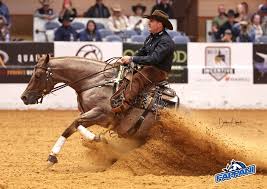 Andrea Fappani executing a sliding stop in reining competition