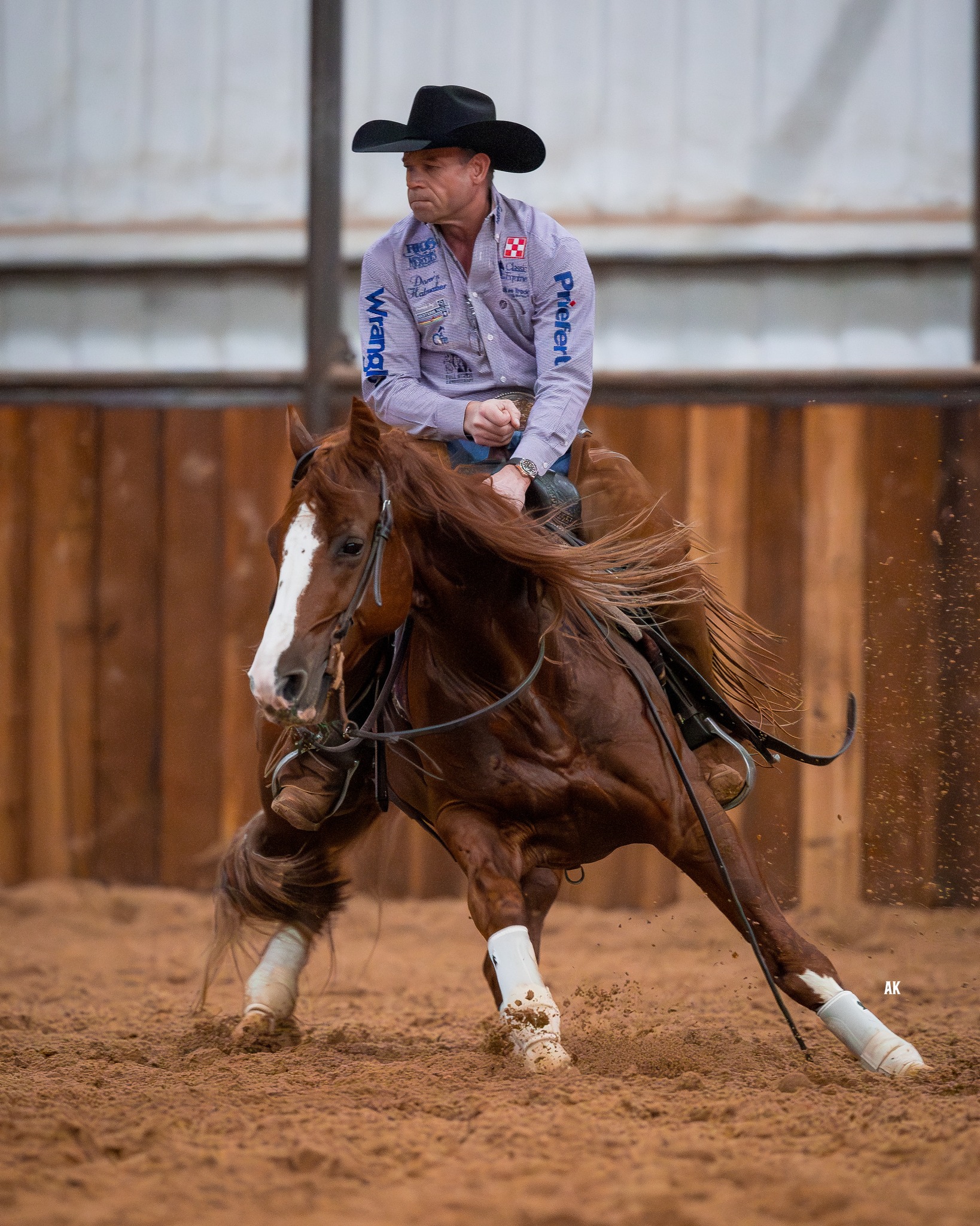 Matt Gaines in cutting horse competition